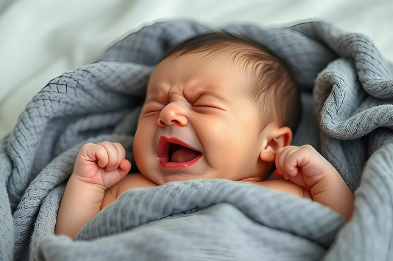 Ребенок новорожденный плачет, нейросеть