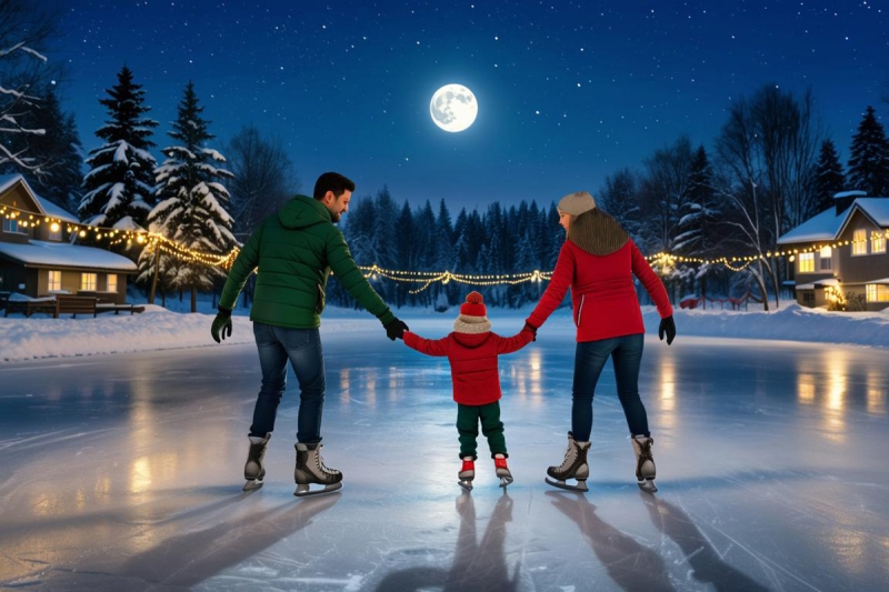 семья на прогулке