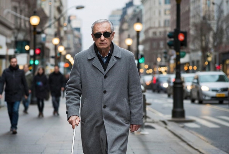 Слепой человек