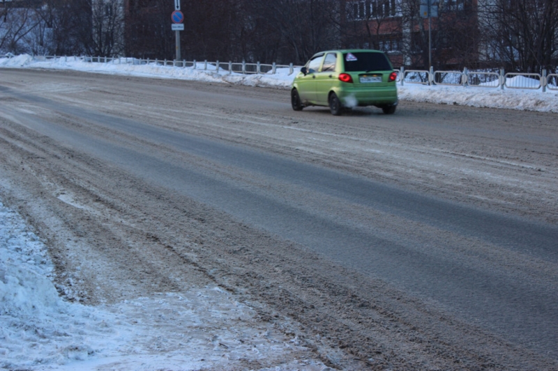 Дорога со снегокашей