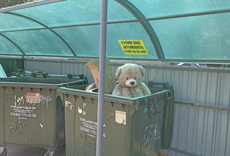 мишка в мусорке