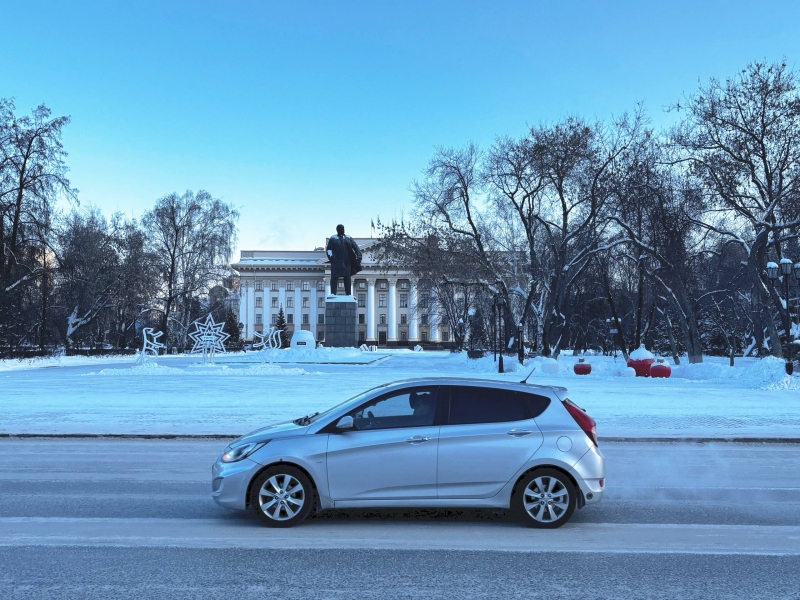 зимние дороги в Тюмени