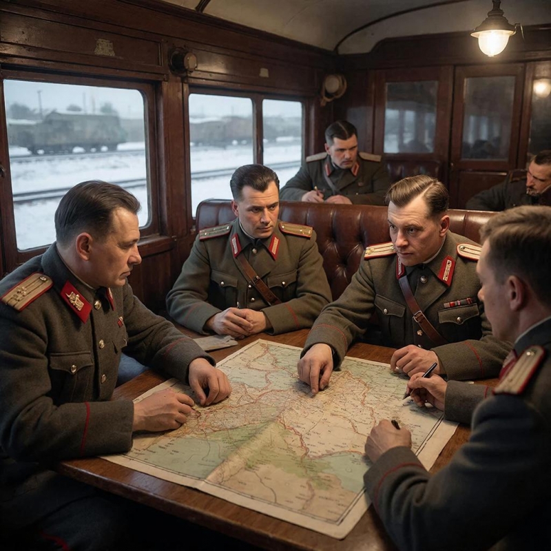 Военные за столом