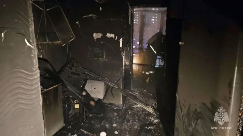 Квартира, где начался пожар, полностью выгорела