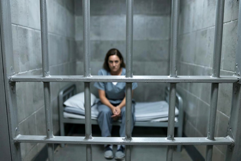 Женщина за решеткой