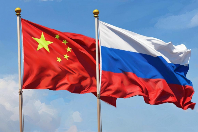 Флаги Китая и России