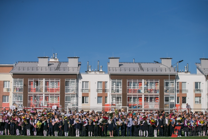 Школьники на линейке