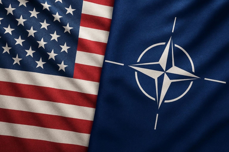 Флаги США и НАТО генерация