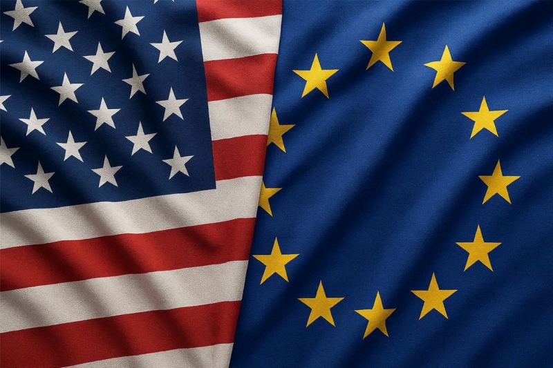 Флаги США и ЕС генерация