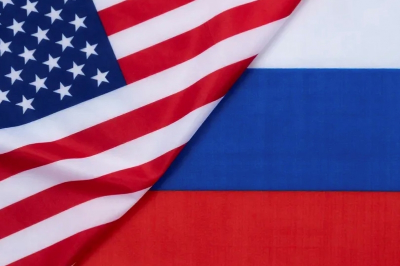 Флаги России и США генерация